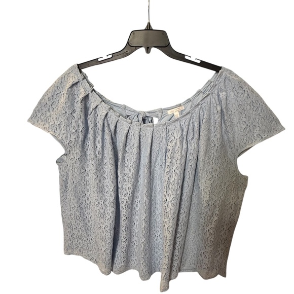 LC Lauren Conrad Light Blue Lace Tunic - Picture 16 of 16